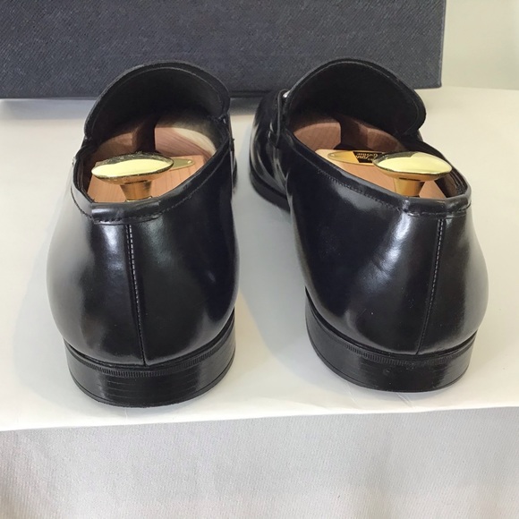 PRADA Men’s Spazzalato Leather Loafers w/ Bar Logo - Picture 4 of 5